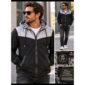 Barstool Sports Mens M  Viva La Stool Jacket Hooded  Windbreaker
